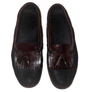 Sperry Top-Sider Men's Boat Shoes Size 11M Brown Black Leather Moc Toe 717132